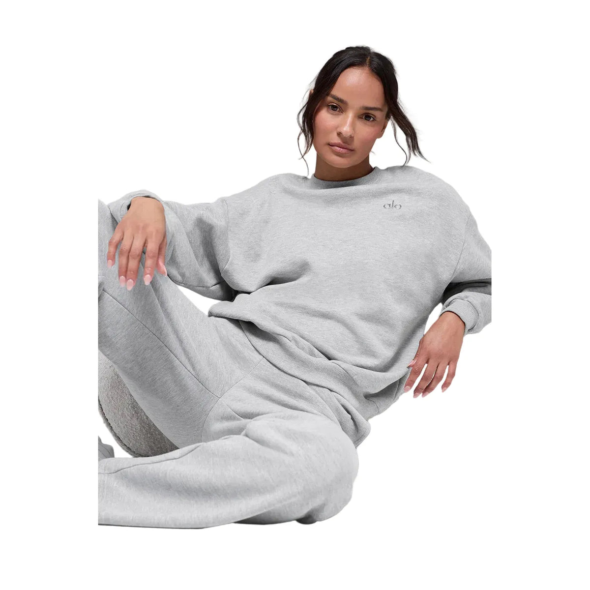 Alo Accolade Crew Neck Pullover 'Athletic Heather Grey'