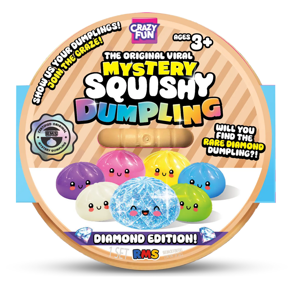RMS Squishy Rainbow Mystery " Mini Dumpling" Blind Box x 1 'Diamond’ LIMITED