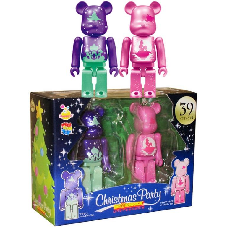 MEDICOM BE@RBRICK x Disney Christmas Party 100% Figures 'Aladdin & The Little Mermaid'