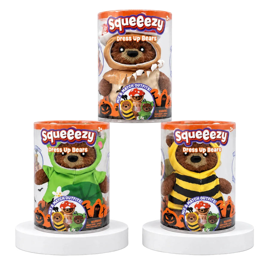 Sunny Days Entertainment Squeeezy Halloween Dress Up Bears Squishy Toy x 1