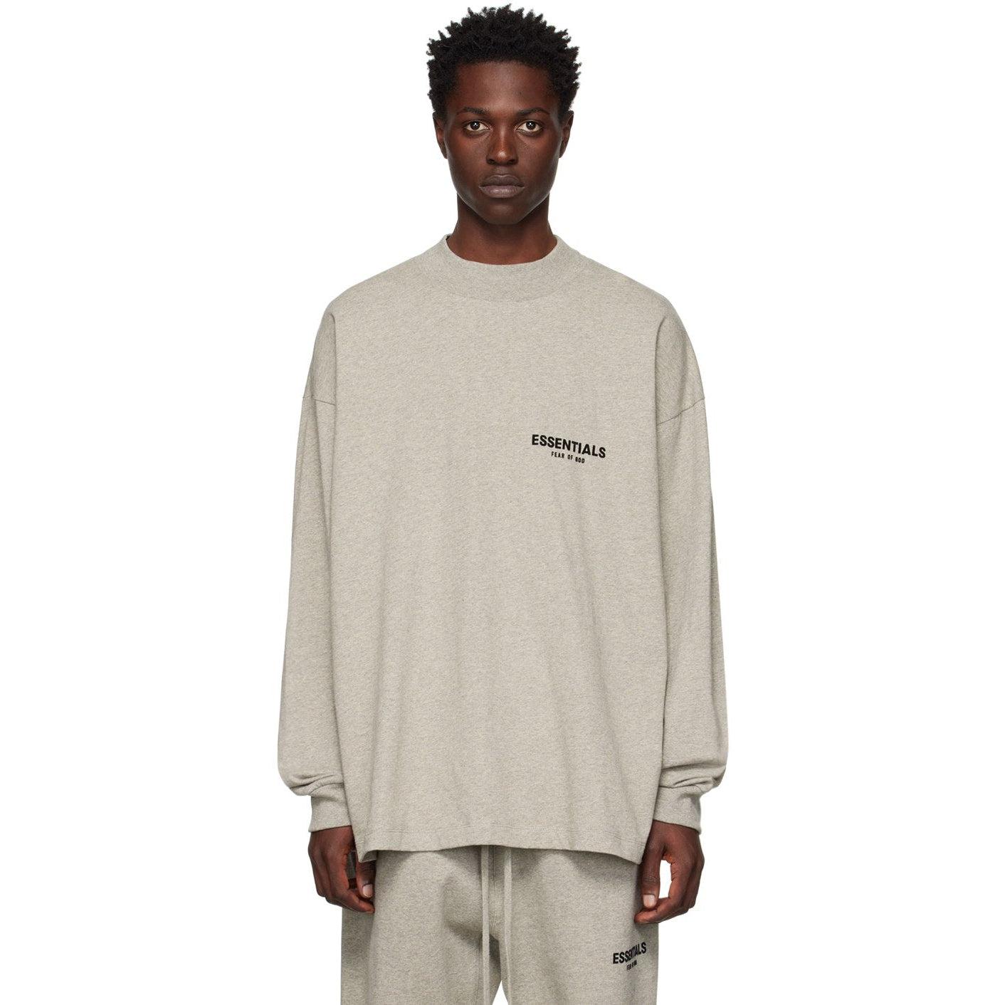 Fear Of God Essentials Long Sleeve T Shirt (Dark Oatmeal) | Waves Never Die | Fear Of God | CLOTHING