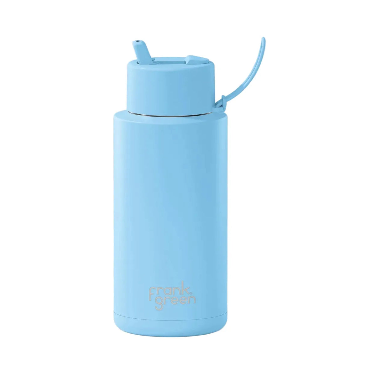 Frank Green Ceramic Reusable 1L Bottle + Lip Gloss Holder Set 'Sky Blue'