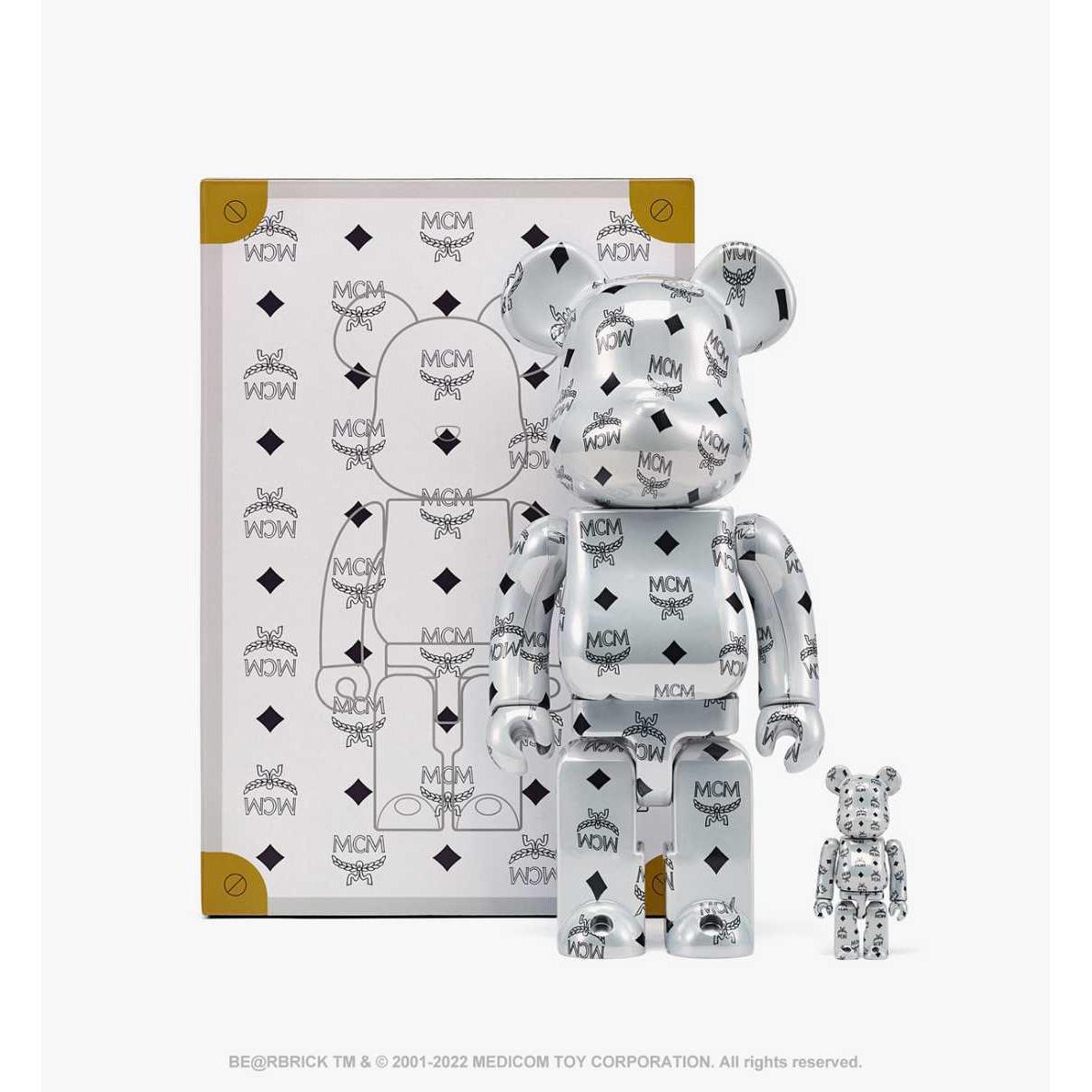 BE@RBRICK MCM WHITE CHROME Ver 100％ 400％ MEDICOM TOY 2022 Hobby Limited Edition