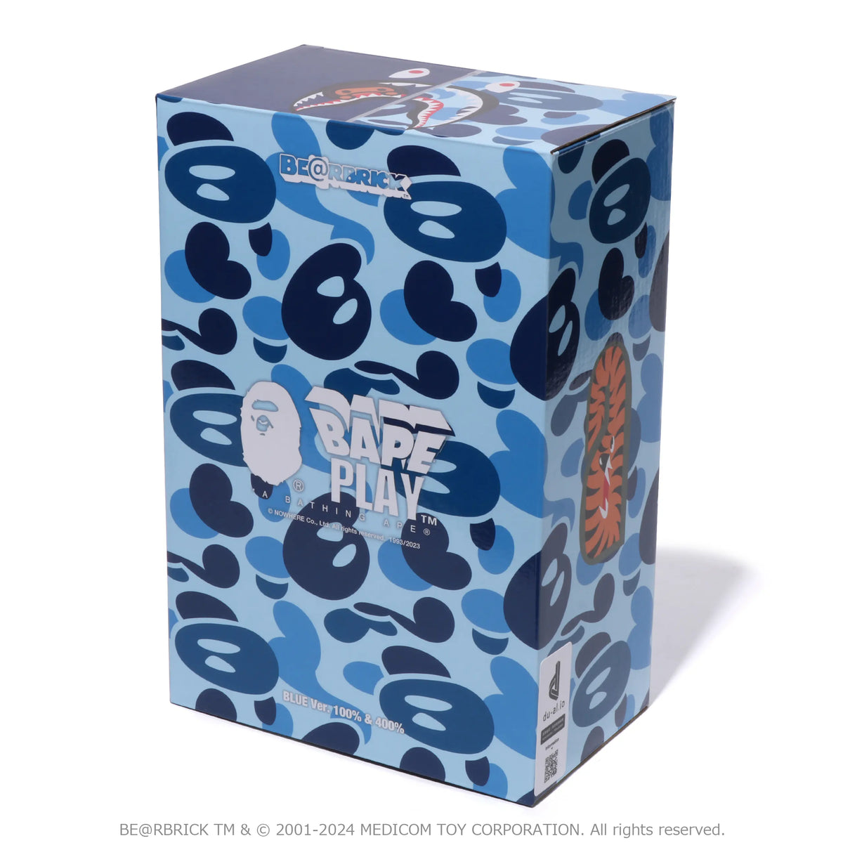 MEDICOM BE@RBRICK x Bape Baby MILO® Camo Shark 'Blue' 400% + 100% Figures