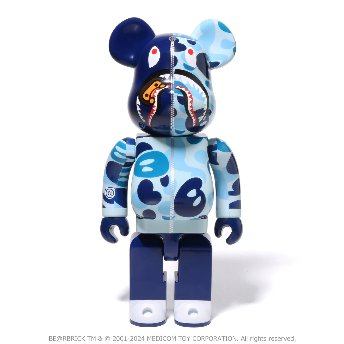 MEDICOM BE@RBRICK x Bape Baby MILO® Camo Shark 'Blue' 400% + 100% Figures