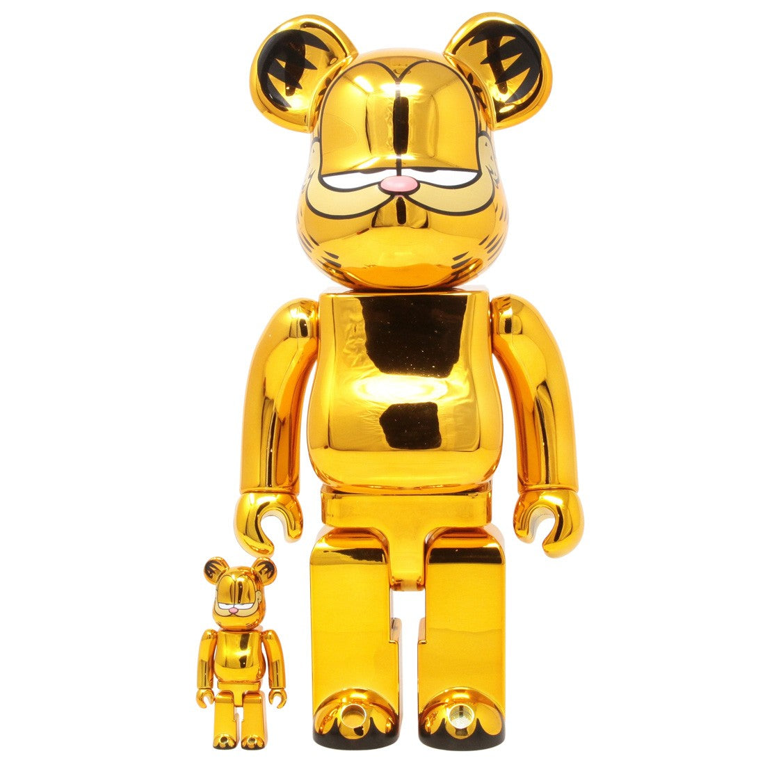 Bearbrick 100% & 400% Set Garfield Gold Chrome Version