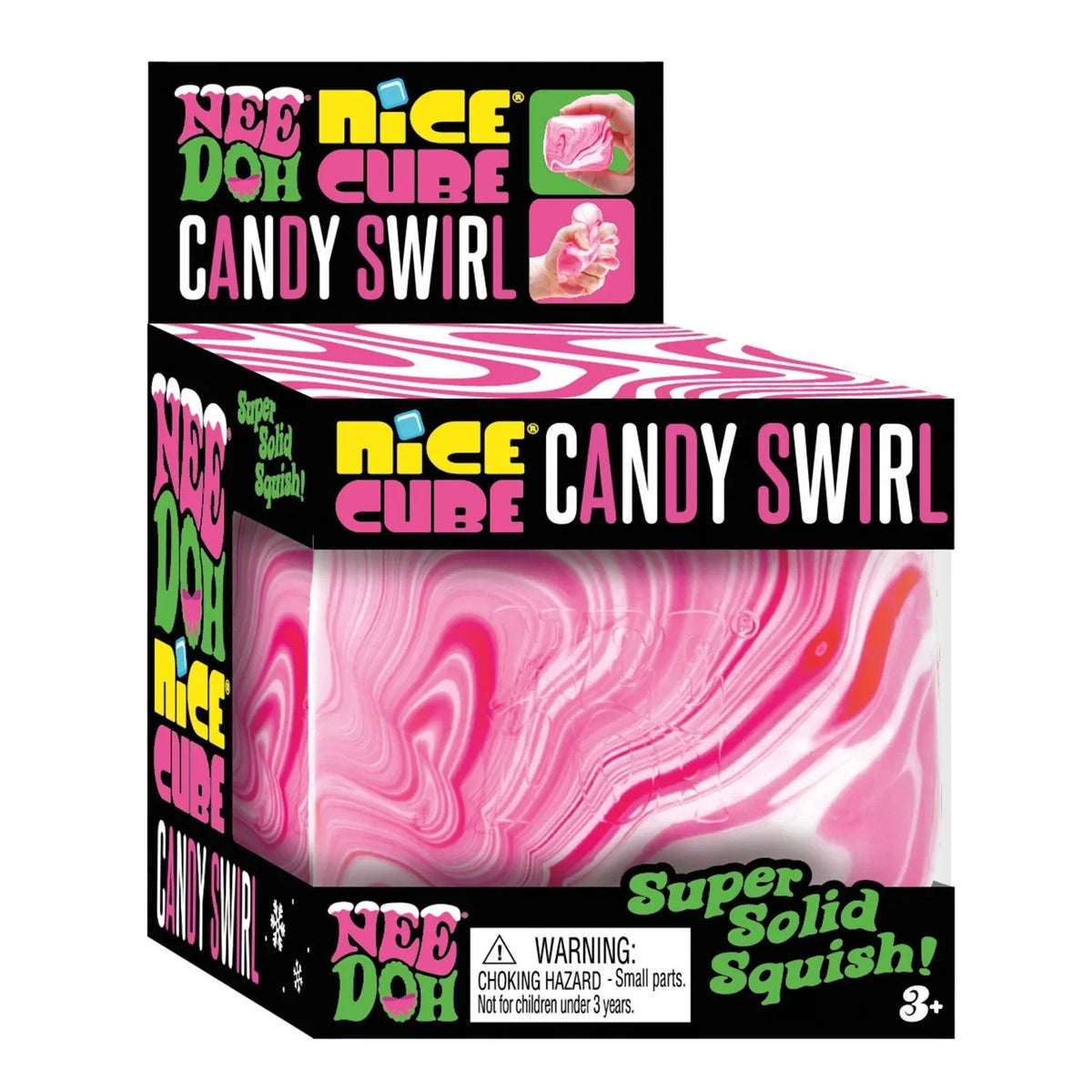 Schylling NeeDoh Nice Cube CANDY Swirl x1 (Damaged Packaging)
