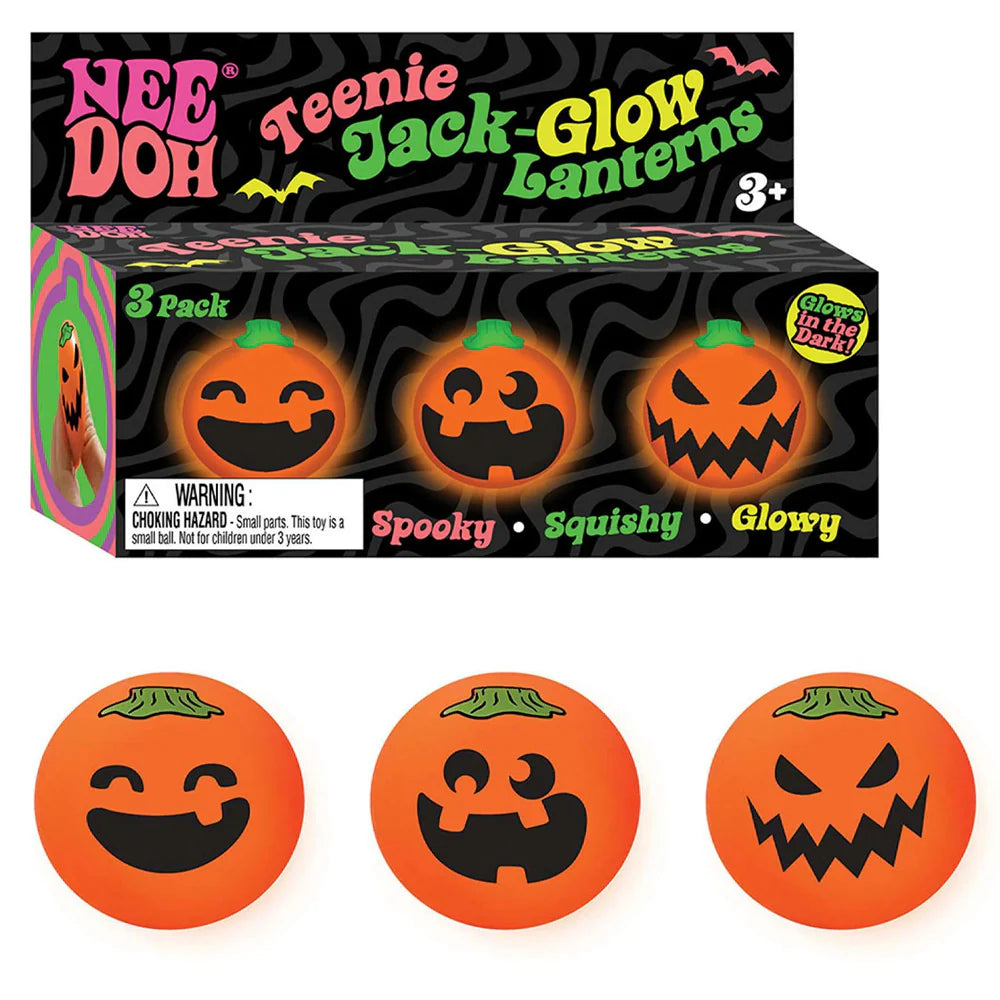 NeeDoh Teenie Jack-Glow Lanterns - 3pcs Halloween Fidget