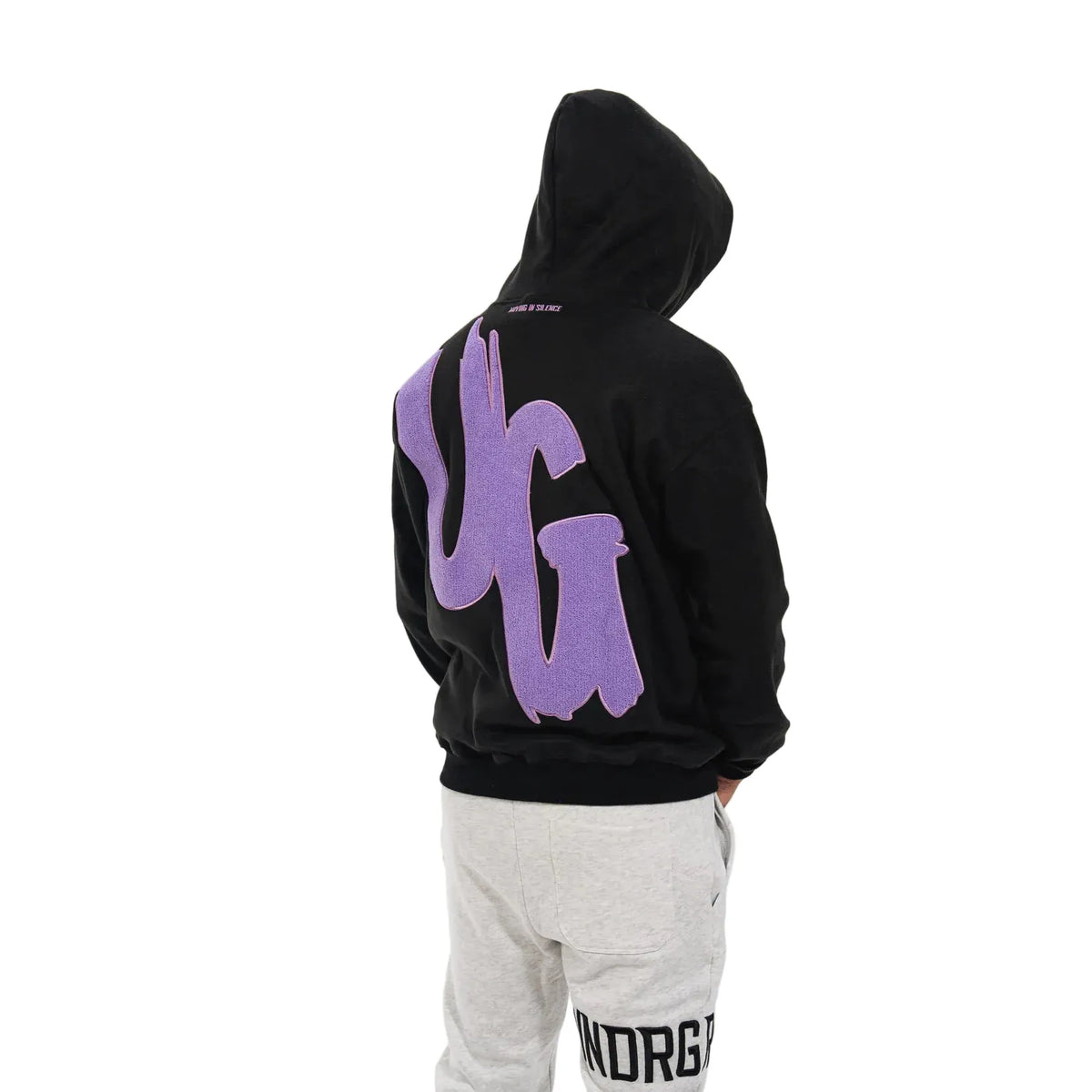 Undrground Moving In Silence Hoodie 'Black Purple'
