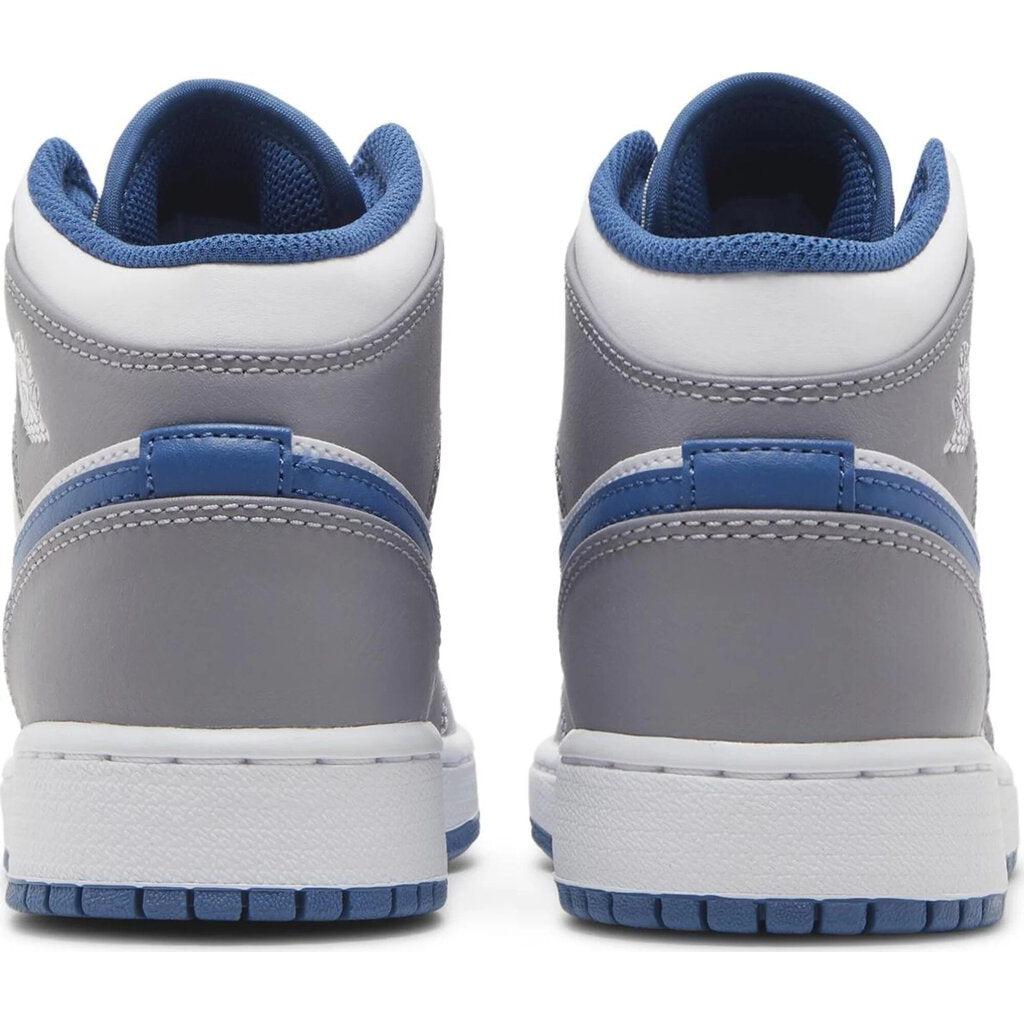 Nike Jordan 1 Mid &#39;True Blue Cement&#39; GS | Waves Never Die | Nike | SNEAKERS