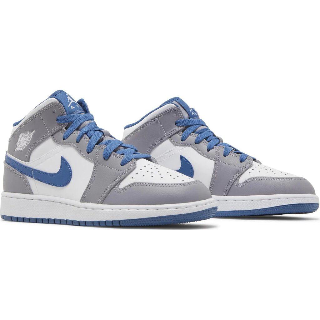 Nike Jordan 1 Mid &#39;True Blue Cement&#39; GS | Waves Never Die | Nike | SNEAKERS