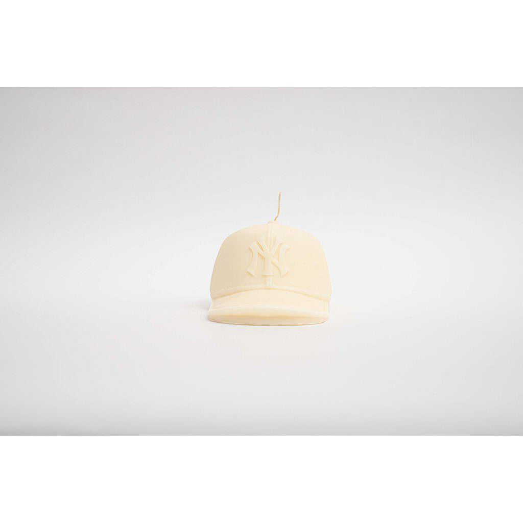 &#39;New York Yankees Hat - White&#39; Candle | Waves Never Die | Creative Candle | ACCESSORIES