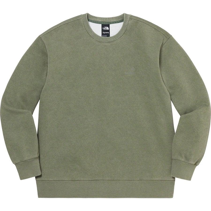 Supreme®/The North Face® Pigment Printed Crewneck (Olive) | Waves Never Die | Supreme | Crews and Sweaters