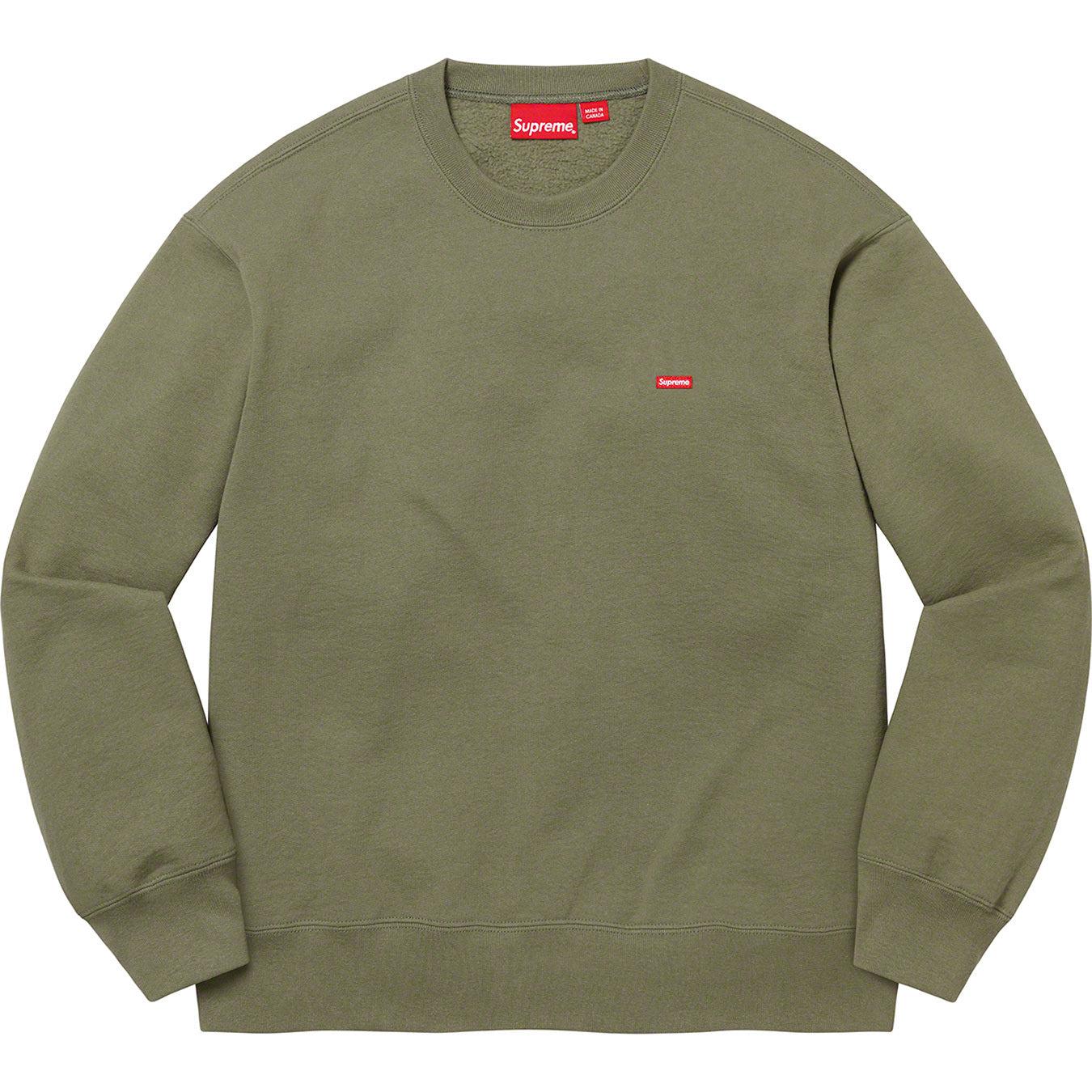 Supreme Small Box Crewneck (Light Olive) | Waves Never Die | Supreme | Crews and Sweaters