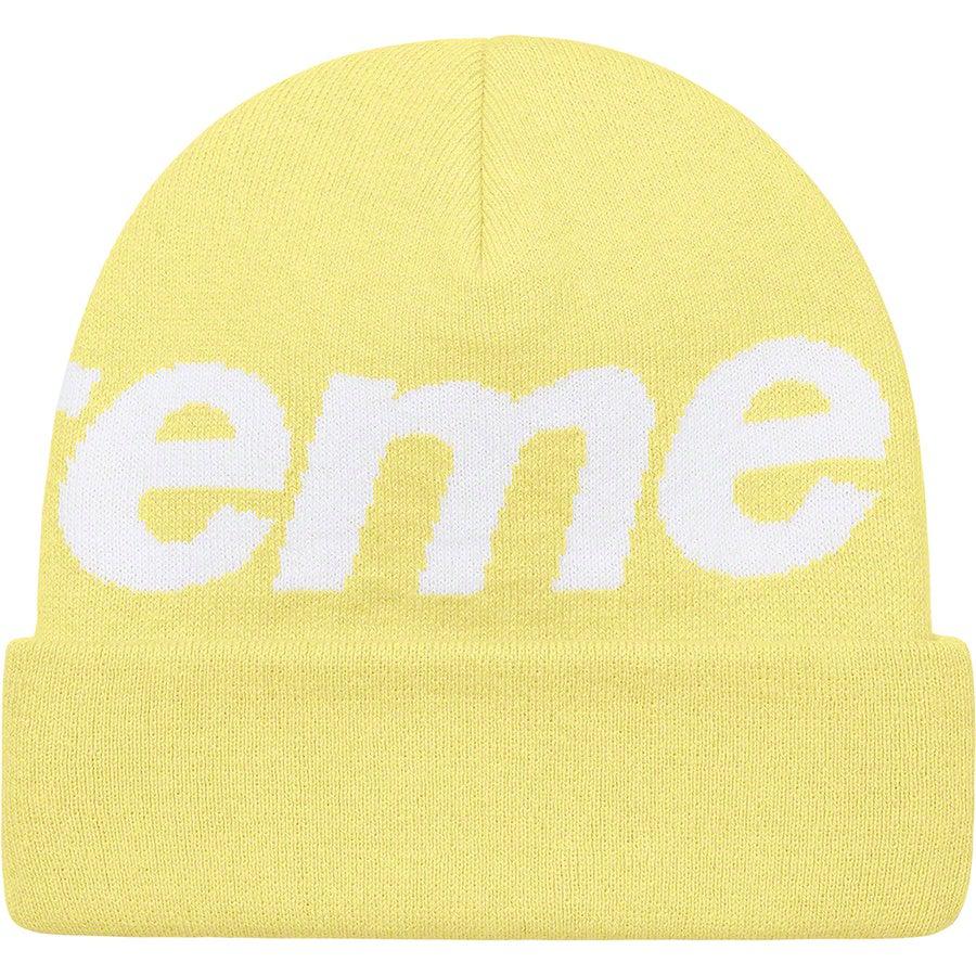 Supreme Big Logo Beanie (Yellow) | Waves Never Die | Supreme | Beanie