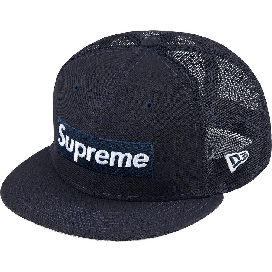 Supreme Box Logo Mesh Back New Era® (Navy) | Waves Never Die | Supreme | Cap