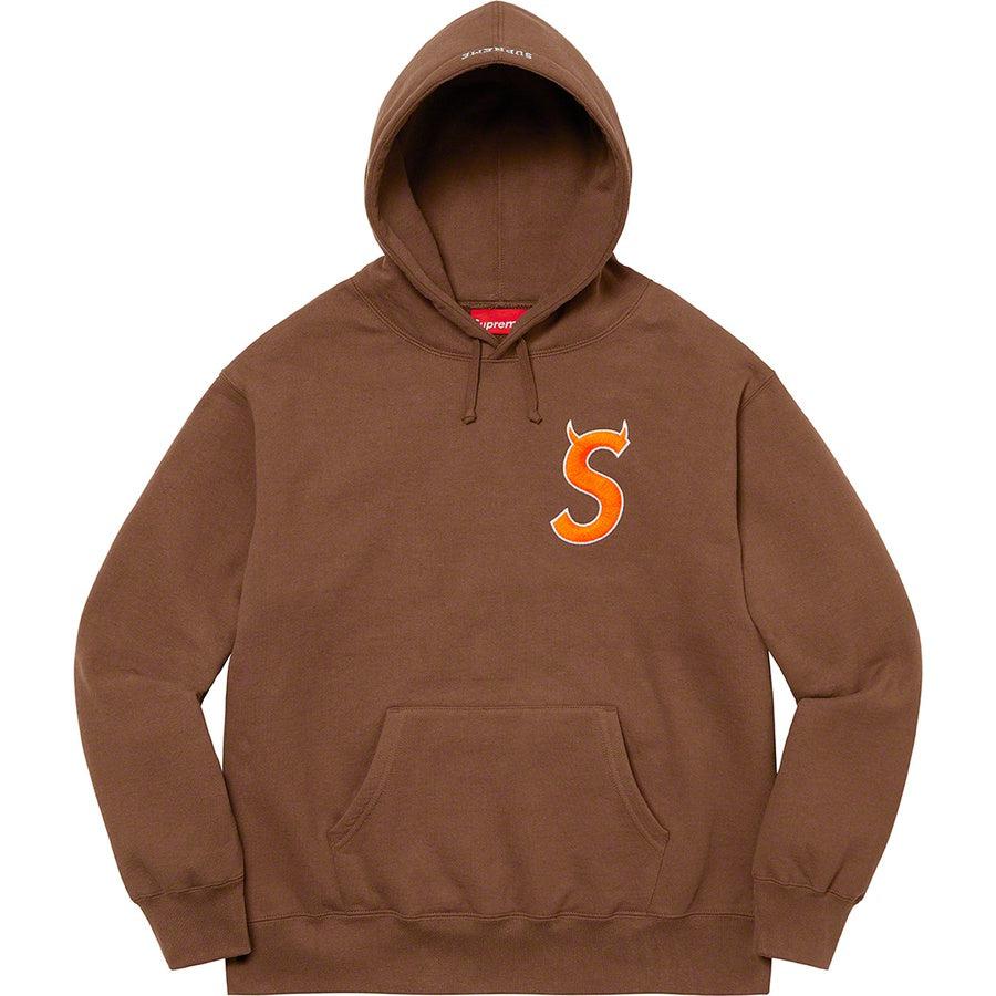 Supreme S Logo Hooded Sweatshirt (Brown) | Waves Never Die | Supreme | Hoodie