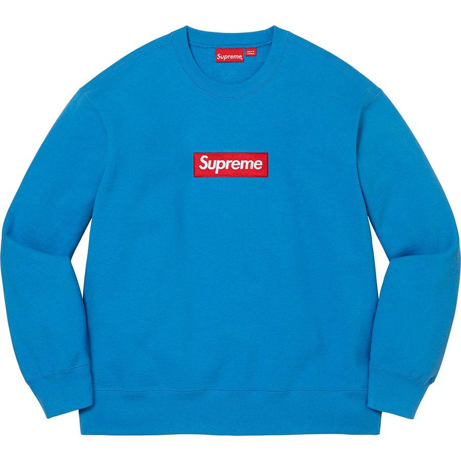 Supreme Box Logo Crewneck (Blue) | Waves Never Die | Supreme | Crews and Sweaters