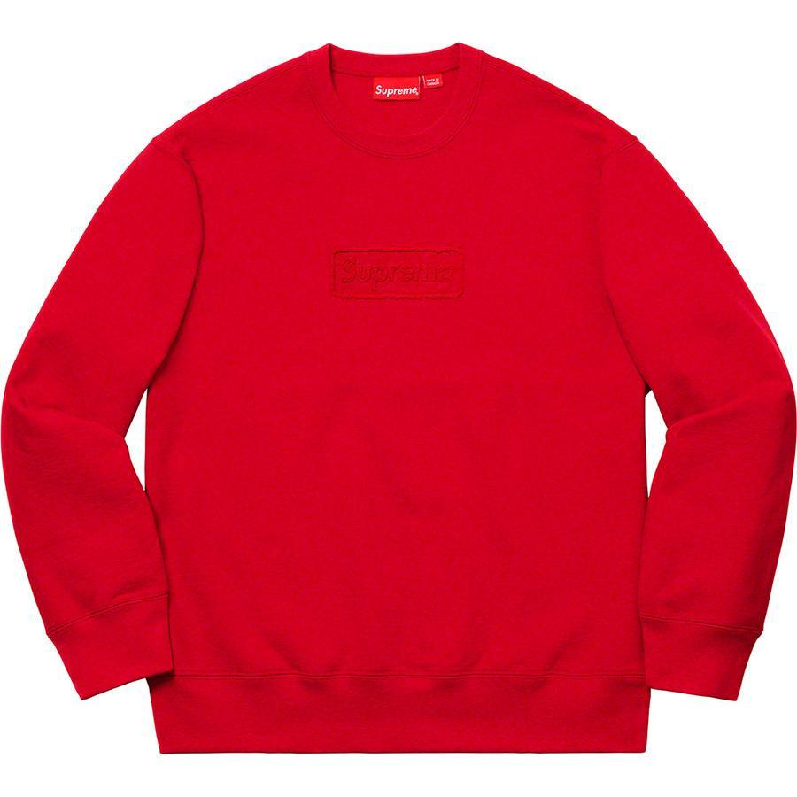 Supreme Cutout Logo Crewneck (Red) | Waves Never Die | Waves Never Die