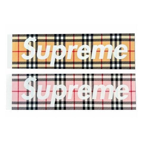 Supreme Burberry Box Logo Sticker Set | Waves Never Die | Supreme | Accessories