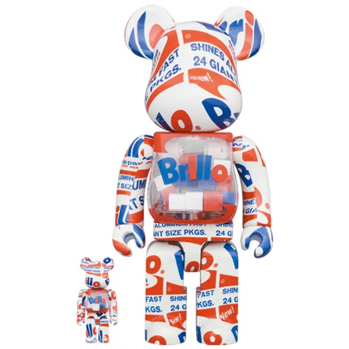 Medicom Toy x Andy Warhol Brillo Be@rbrick 100% and 400% figure set | Waves Never Die | Medicom | Toy